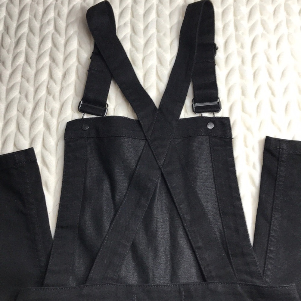 Madewell Black Denim Cross Back Overalls NWOT - Picture 6 of 6